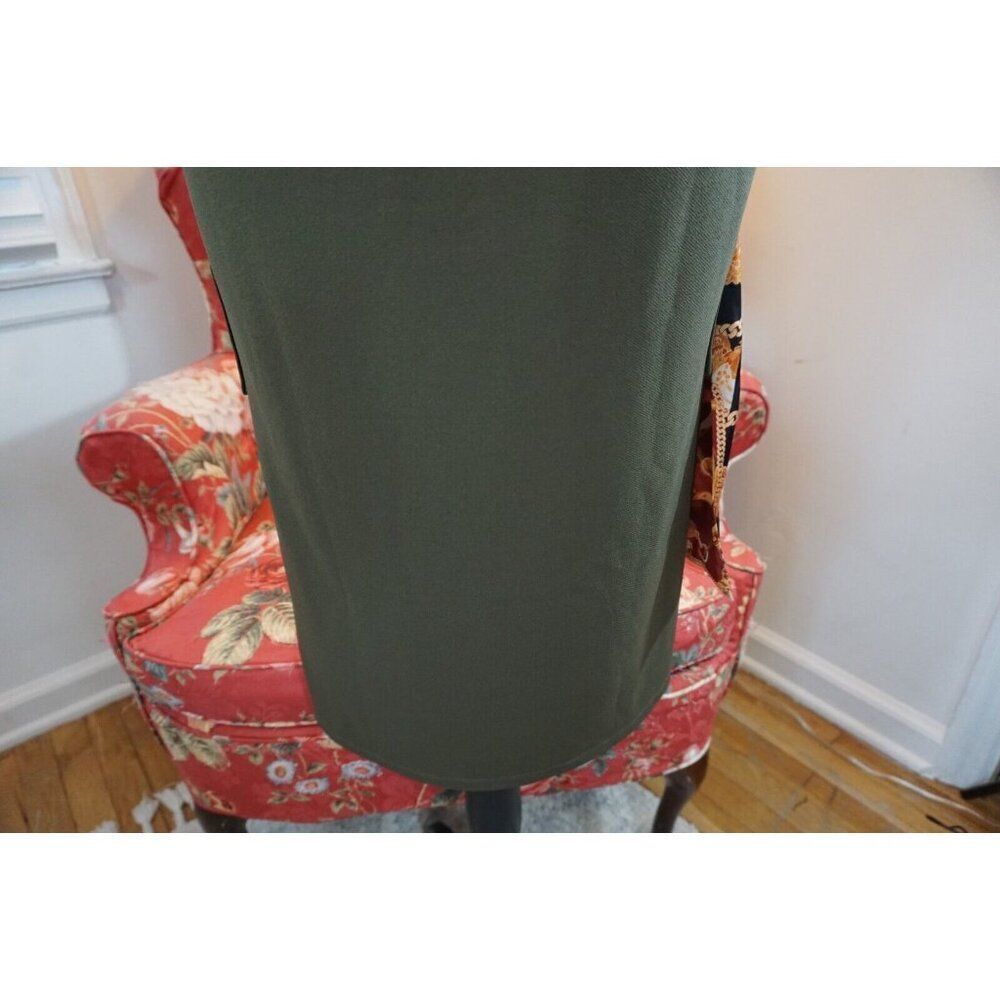 Zara Olive Green Midi Dress with Satin Scarf Belt - Size S - Picture 10 of 16